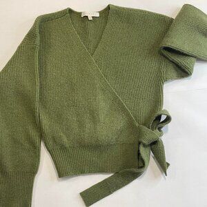 WAYF Terri Boucle Rib Wrap Sweater